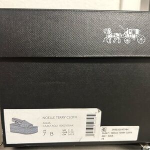 Coach Terry Cloth Slides in Aqua